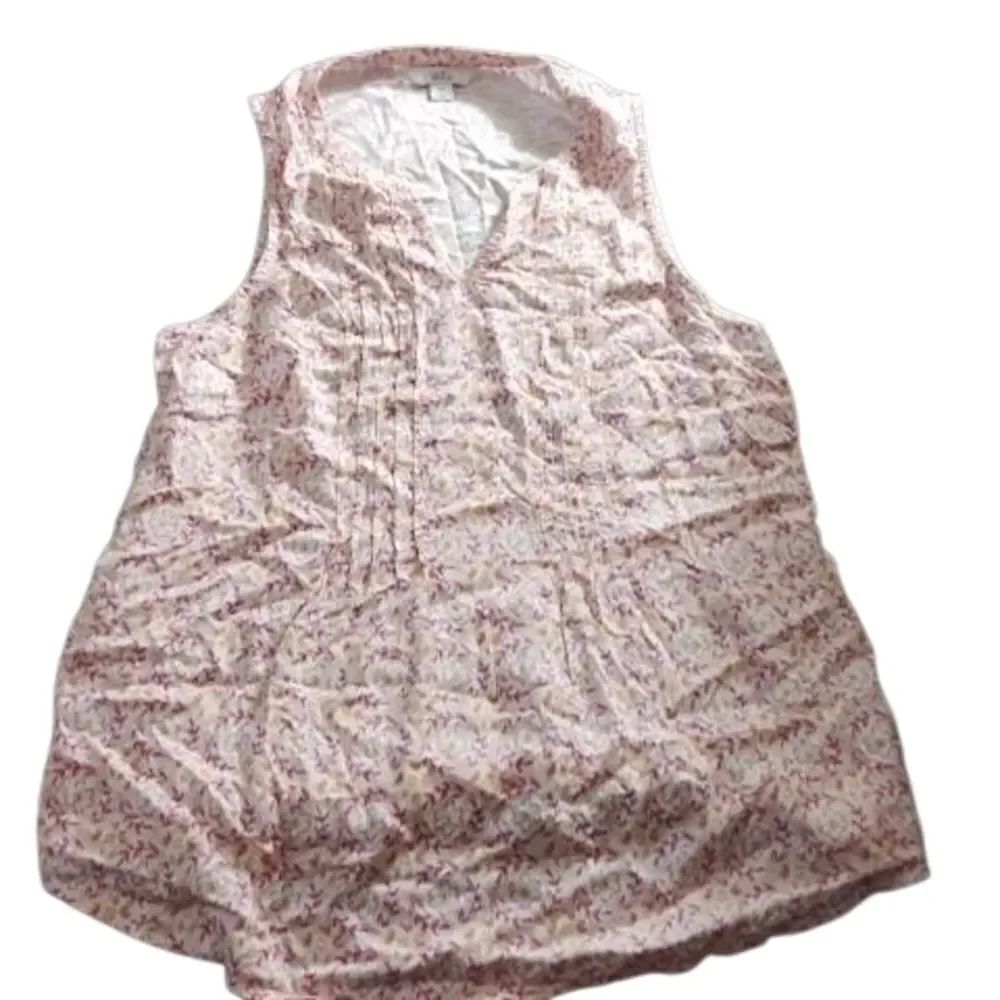 Croft & Barrow Pink Pleated Bib Collar (362) Blouse